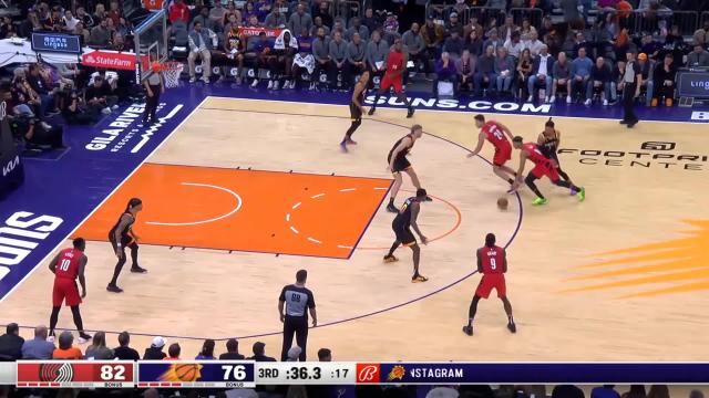 Drew Eubanks with an alley oop vs the Phoenix Suns