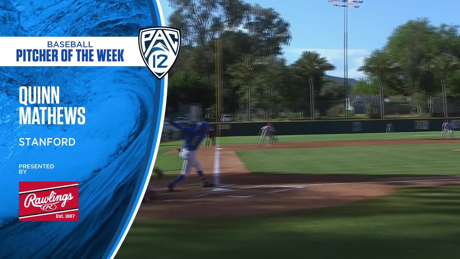 Quinn Mathews, Stanford, #Pac12BSB Players of the Week, #Pac12BSB Pitcher  of the Week: Quinn Mathews, Stanford Baseball. 🌲 Full release ➡️  pac12.me/BSB032822 #GoStanford, By Pac-12 Conference