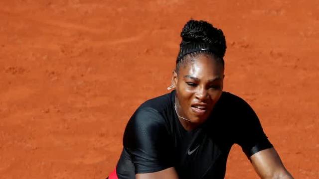 Serena Williams wore a black catsuit in her return to the French Open