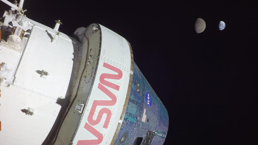  View of Earth and the Moon from NASA's Orion spacecraft