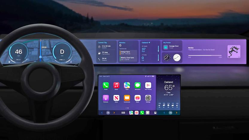 carplay screen in a cgi dashboard