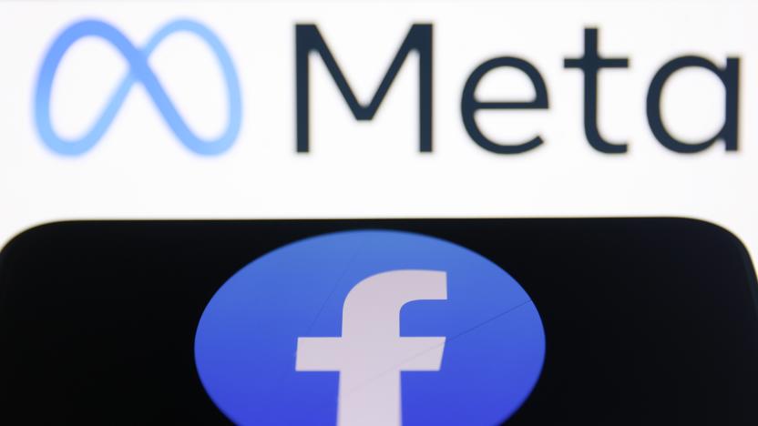 Meta logo displayed on a laptop screen and Facebook logo displayed on a phone screen are seen in this illustration photo taken in Krakow, Poland on July 31, 2024. (Photo by Jakub Porzycki/NurPhoto via Getty Images)