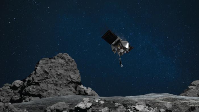 OSIRIS-REx over asteroid Bennu