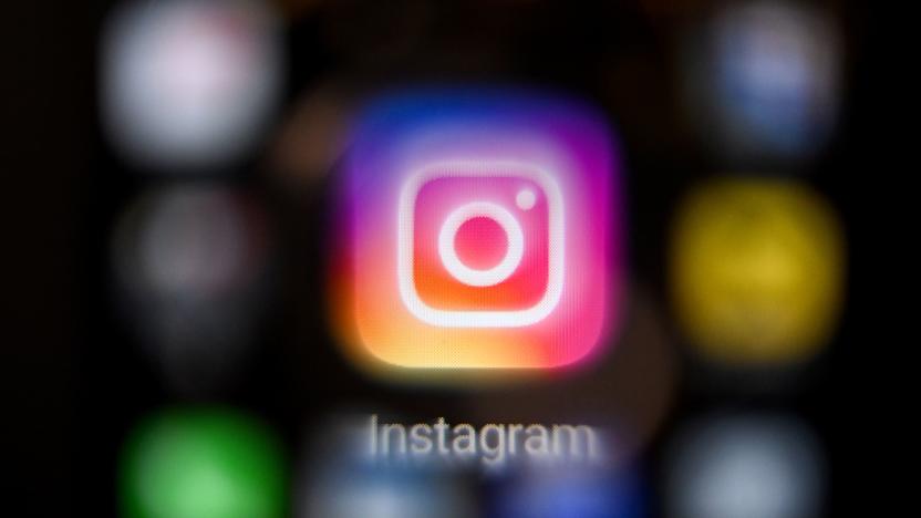 A photo taken on March 14, 2022, shows the US social network Instagram logo on a smartphone screen in Moscow. - Instagram was inaccessible in Russia on March 14 after Moscow accused its parent company Meta of allowing calls for violence against Russians, including the military, on its platforms. (Photo by AFP) (Photo by -/AFP via Getty Images)