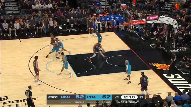 Josh Giddey with an assist vs the Phoenix Suns