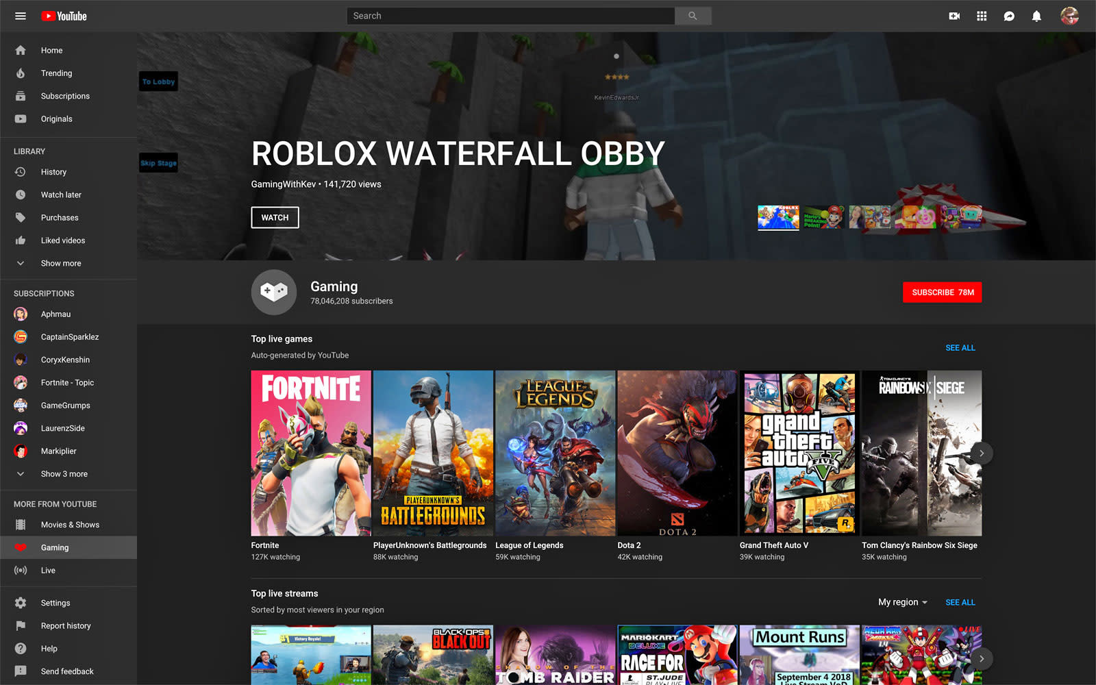 Youtube S Revamped Gaming Hub Offers Faster Access To Top Streams Engadget - outdated roblox leak instagram items how to get youtube