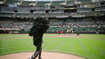 Darth Vader spikes ceremonial first pitch for May 4th A's game