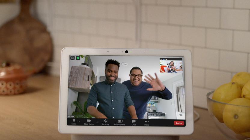 Zoom video calls on Google Nest Hub Max