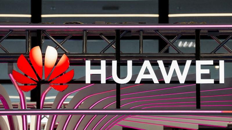 FILE PHOTO: A logo for Huawei is seen during the KubeCon + CloudNativeCon Europe in Paris