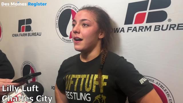 Charles City's Lilly Luft caps her high school career with a third state wrestling title