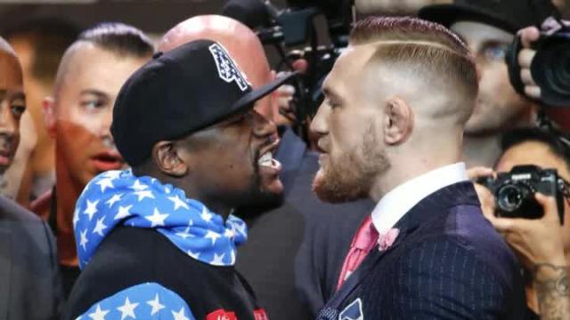 Expletives, insults and antics: Mayweather-McGregor media tour kicks off with wild scene in L.A.
