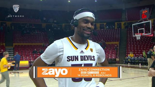 Arizona State’s Devan Cambridge discusses on-court chemistry with his brother, Desmond, after Oregon State win