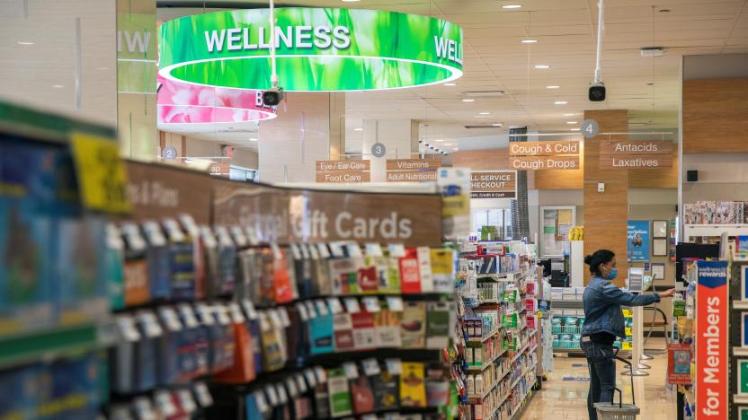 A woman shops inside of a Rite Aid store underneath a DeepCam security camera in New York City, New York, U.S., June 25, 2020. Picture taken June 25, 2020. REUTERS/Lucas Jackson