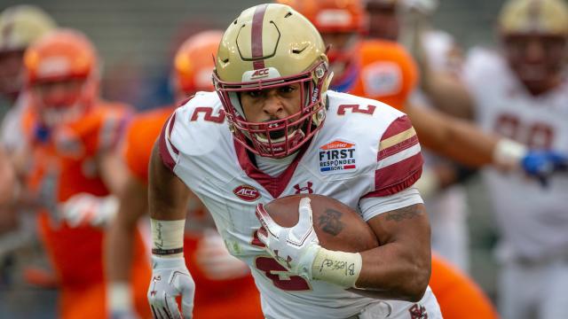 Boston College RB AJ Dillon explains how he tries to model his game after NFL stars