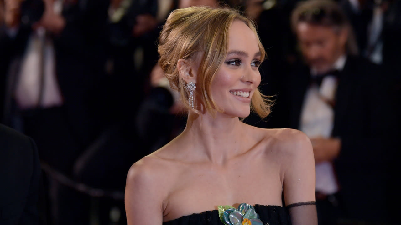 Lily Rose Depp Poses in a Sheer Dress for The Idol Premiere