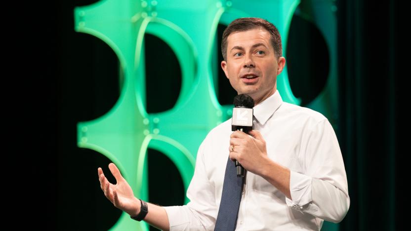 AUSTIN, TEXAS - MARCH 16: United States Secretary of Transportation Pete Buttigieg delivers the session 'Secretary Pete Buttigieg' during the 2022 SXSW Conference and Festivals at the Austin Convention Center on March 16, 2022 in Austin, Texas. (Photo by Jim Bennett/WireImage)