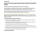 Molson Coors Beverage Company Reports 2023 Second Quarter Results