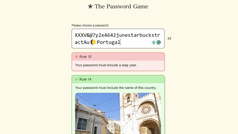 The Password Game screenshot