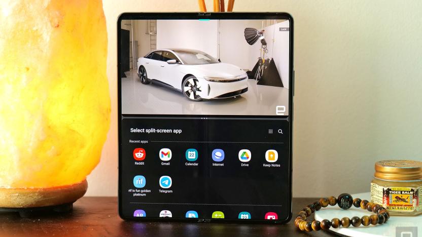 Samsung Galaxy Z Fold 4 split view with YouTube