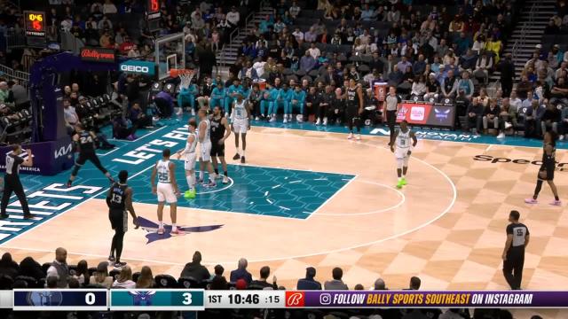 Dillon Brooks with an and one vs the Charlotte Hornets