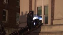 NYPD officers enter Columbia University through 2nd floor window to clear protesters