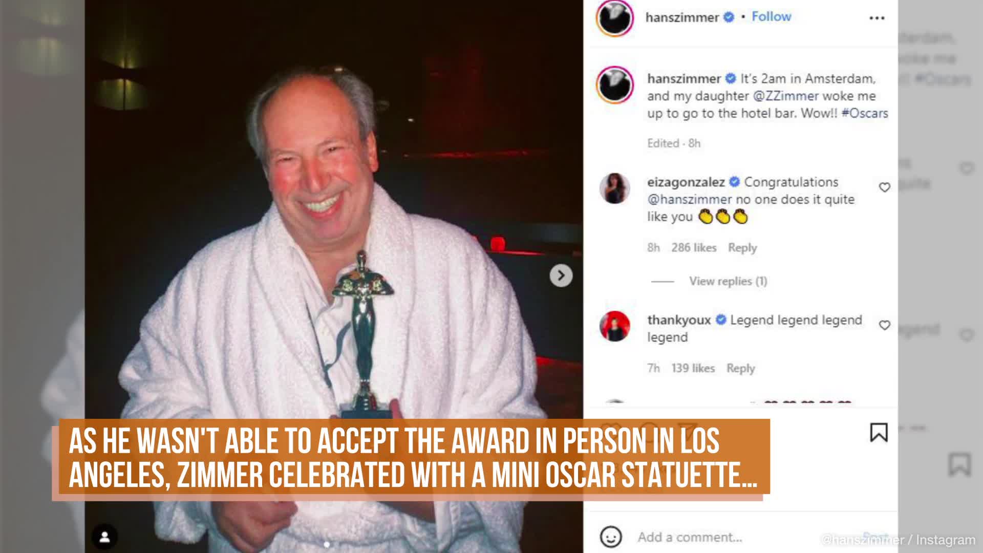 Hans Zimmer wins second Oscar in bathrobe – DW – 03/28/2022