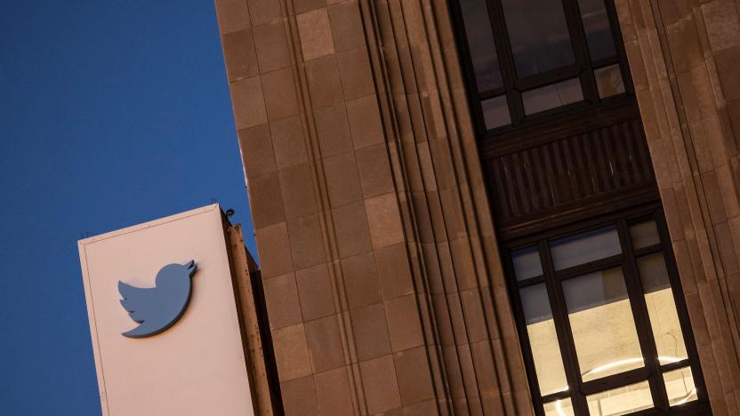 A view of the Twitter logo at its corporate headquarters in San Francisco, California, U.S. October 27, 2022. REUTERS/Carlos Barria