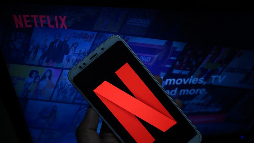 In this photo illustration, the logo of Netflix is displayed on a laptop screen and on a smart phone screen in Tehatta, Nadia, West Bengal, India on October 13, 2020.  (Photo Illustration by Soumyabrata Roy/NurPhoto via Getty Images)