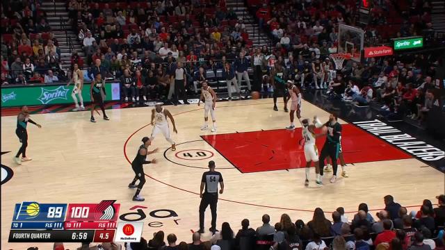 Damian Lillard with a deep 3 vs the Indiana Pacers