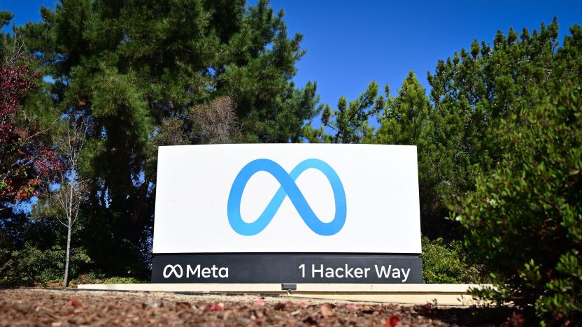 The Meta (formerly Facebook) logo marks the entrance of their corporate headquarters in Menlo Park, California on November 09, 2022. - Facebook owner Meta will lay off more than 11,000 of its staff in "the most difficult changes we've made in Meta's history," boss Mark Zuckerberg said on Wednesday. (Photo by JOSH EDELSON / AFP) (Photo by JOSH EDELSON/AFP via Getty Images)