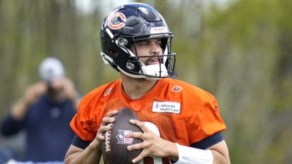 Associated Press - Chicago Bears quarterback Caleb Williams looks to a throw during the NFL football team's rookie camp at Halas Hall in Lake Forest, Ill., Friday, May 10, 2024. (AP Photo/Nam Y. Huh)