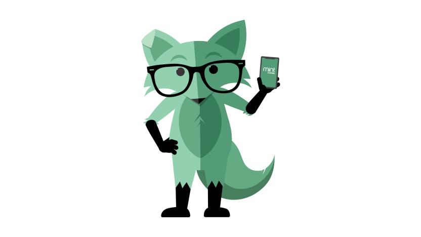 The Mint mobile fox holding a phone