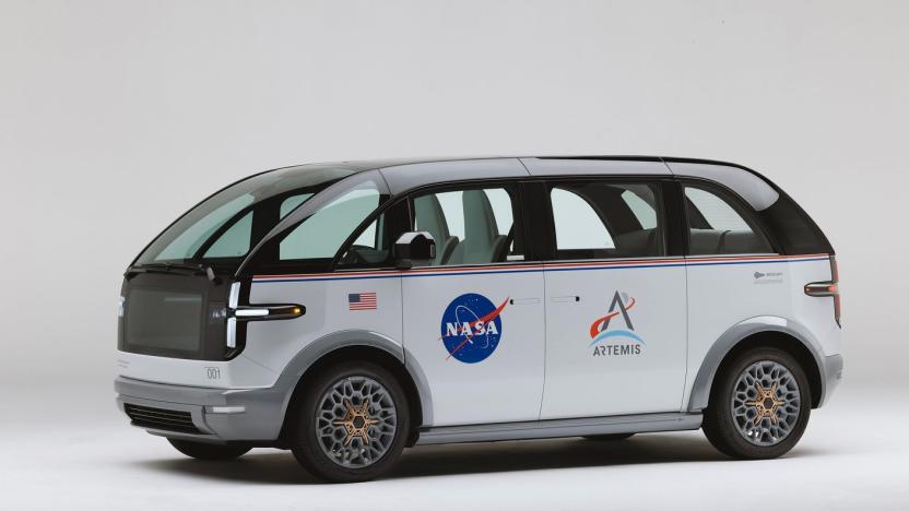 A photo of the Crew Transportation Vehicle Canoo built for NASA.