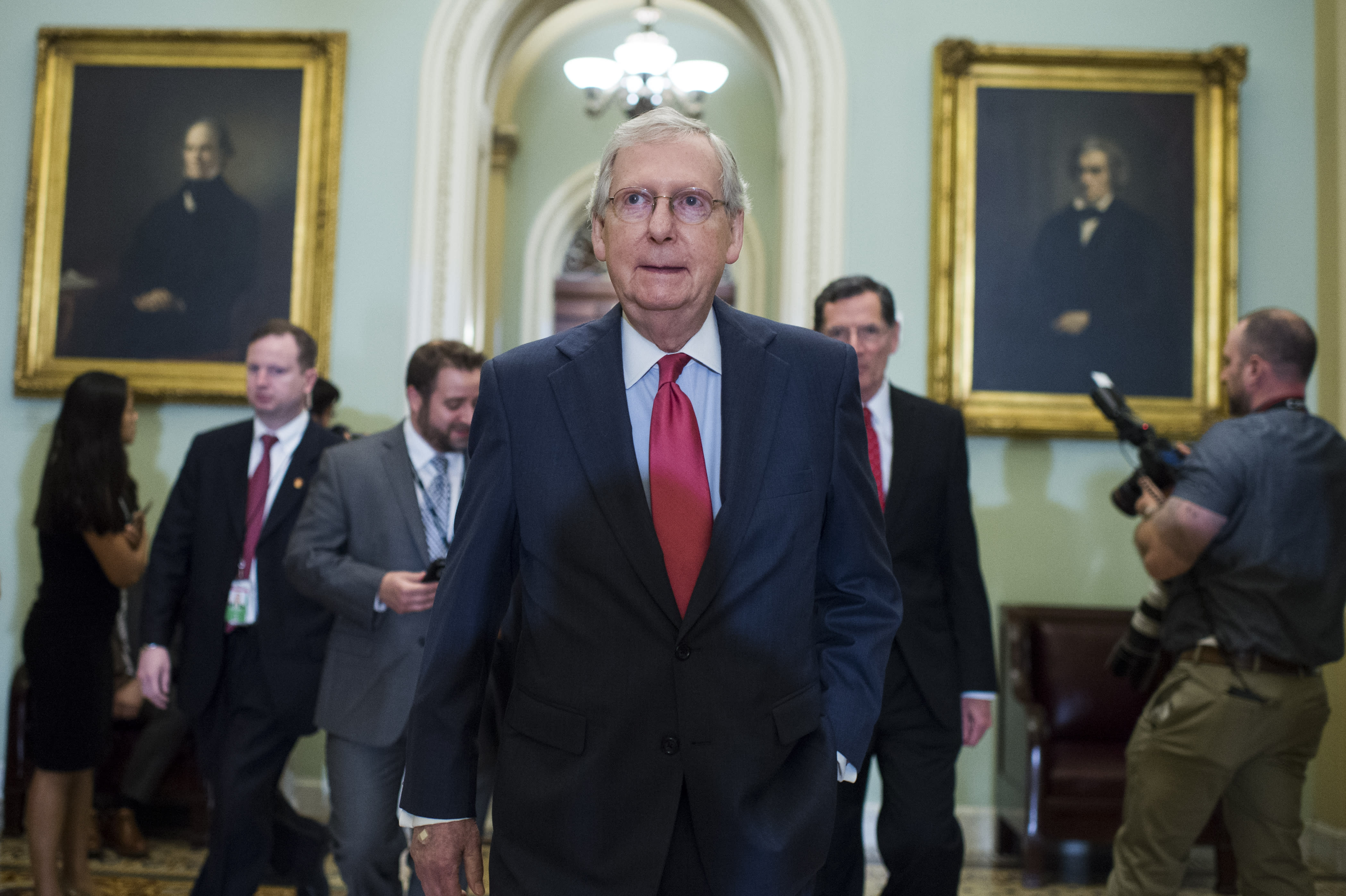 Protesters Confront Mitch McConnell Outside a Kentucky Restaurant