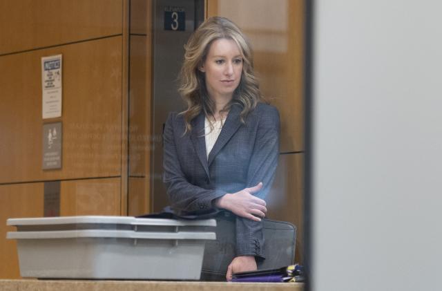 Elizabeth Holmes, founder and former CEO of Theranos, arrives for motion hearing on Monday, November 4, 2019, at the U.S. District Court House inside Robert F. Peckham Federal Building in San Jose, California. (Photo by Yichuan Cao/NurPhoto via Getty Images)