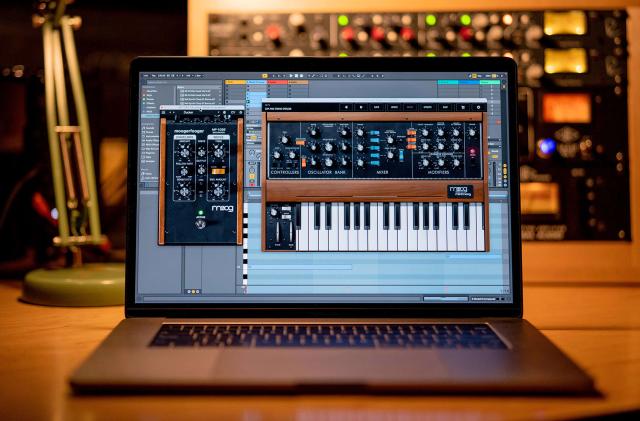 Moog MF-109S Saturator effects plugin on a MacBook Pro