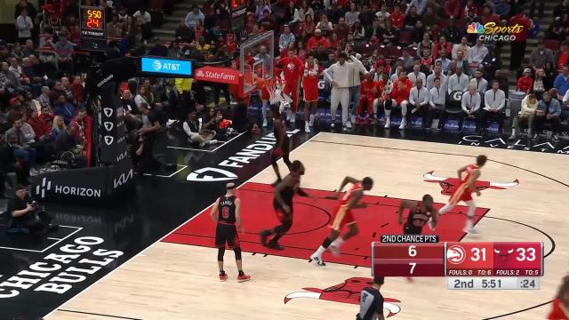 Clint Capela with an alley oop vs the Chicago Bulls