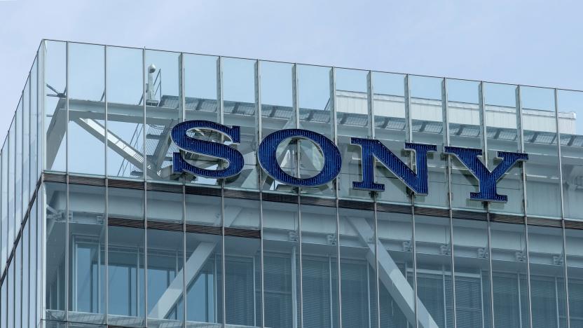 The Sony logo is displayed at the company's headquarters in Tokyo on April 28, 2021. (Photo by Yuki IWAMURA / AFP) (Photo by YUKI IWAMURA/AFP via Getty Images)