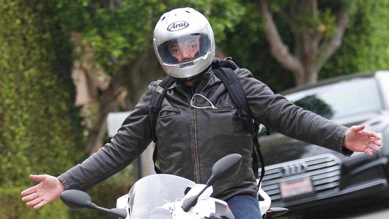 Ben Affleck Rides His Motorcycle Hands-Free, Embraces His Inner Batman