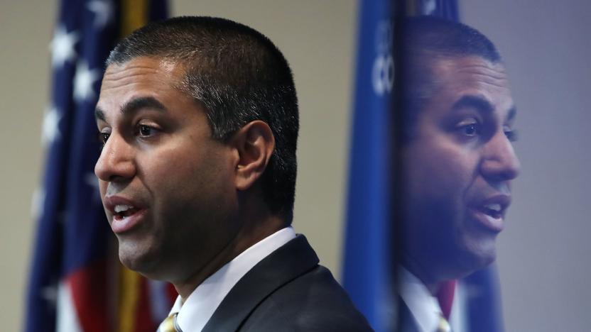 WASHINGTON, DC - OCTOBER 01:  FCC Chairman Ajit Pai speaks during a news conference to unveil Cox Connect2Compete program, at the National Press Club, on October 1, 2018 in Washington, DC. Referring to 5G technology, Pai recently said he believed government regulation was slowing implementation. (Photo by Mark Wilson/Getty Images)