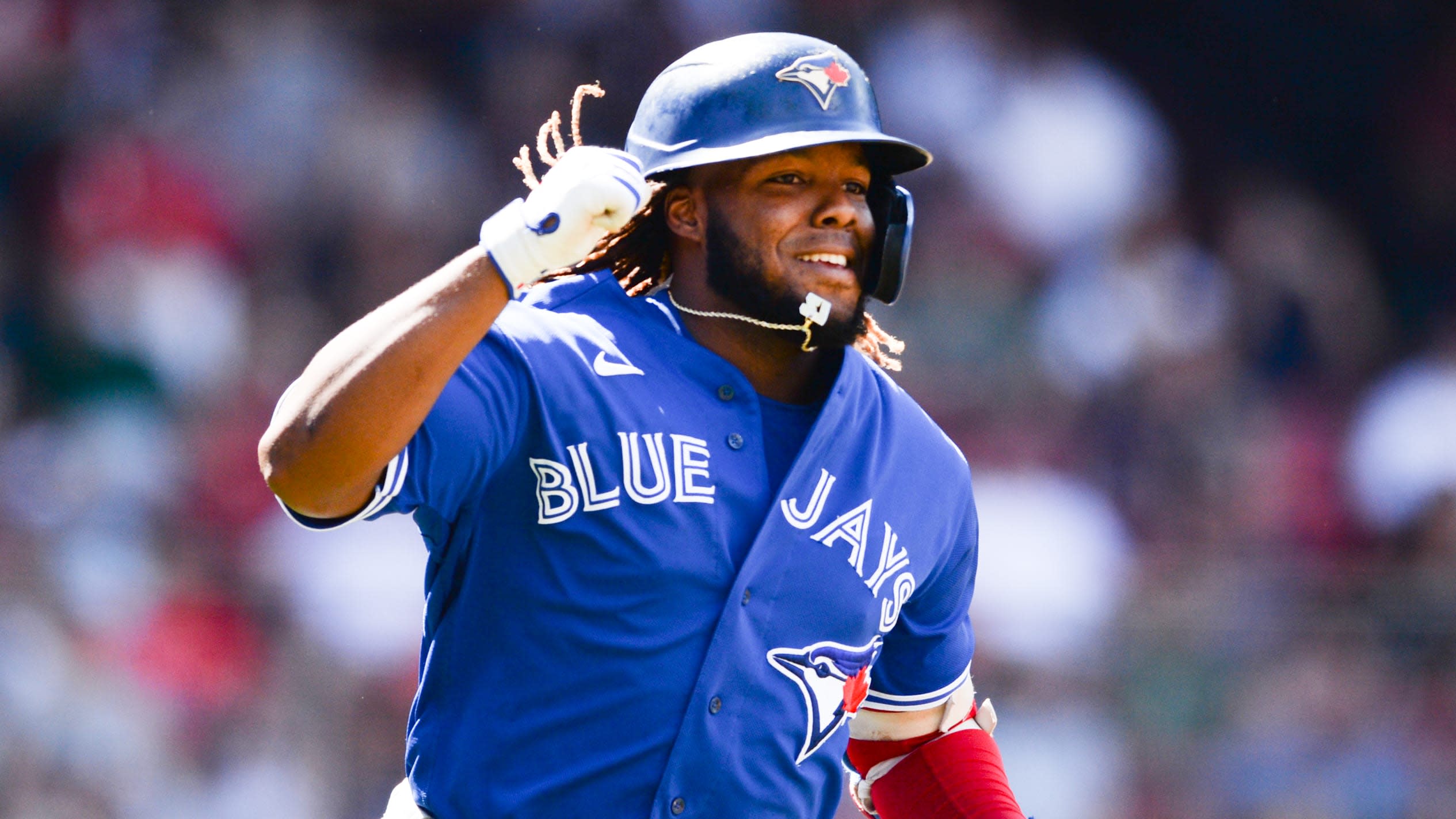 Denver, United States. 13th July, 2021. Toronto Blue Jays first baseman Vladimir  Guerrero Jr. holds the trophy after being named the MVP of the 2021 MLB  All-Star Game at Coors Field in