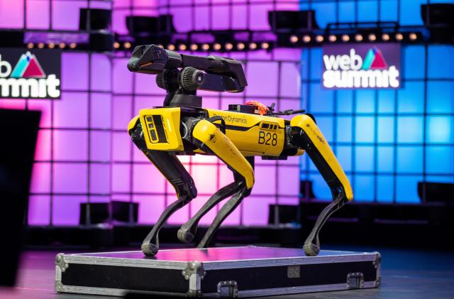 LISBON, PORTUGAL - 2019/11/07: Spot, the robot made by Boston Dynamics seen during the annual Web Summit technology conference in Lisbon. (Photo by Henrique Casinhas/SOPA Images/LightRocket via Getty Images)