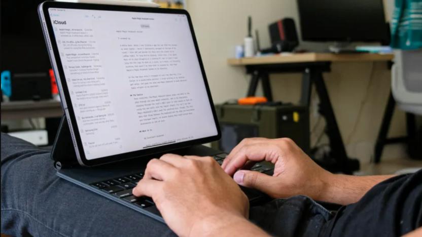 An image of the keyboard on a lap. 