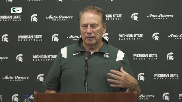 Michigan State basketball coach Tom Izzo breaks down his team after first exhibition