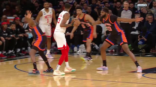 Nicolas Claxton with an and one vs the New York Knicks