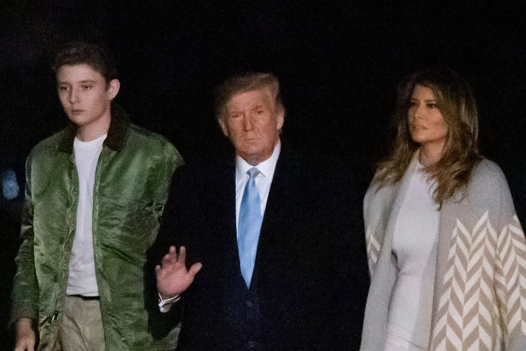 Barron Trump’s Reflective New Balance Sneakers Are Glowing in the Dark ...