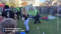 Israel-Hamas war student protesters clash with police on the UW-Madison campus Wednesday