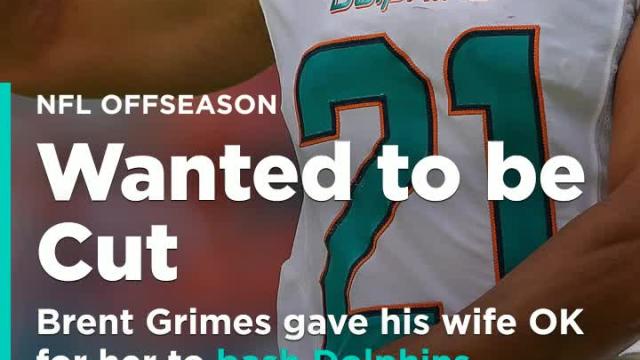 Brent Grimes' wife says he gave OK for her to bash Dolphins so he could be cut