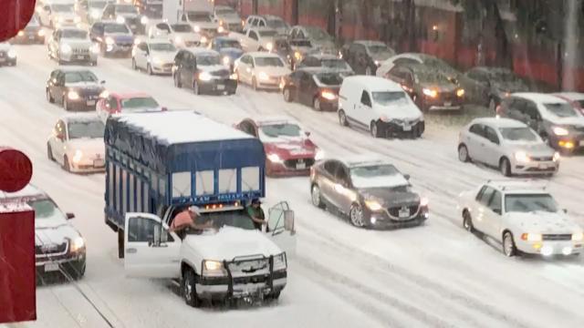 Freak hailstorm causes chaos in Mexico City