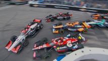 Traffic jam at Detroit GP start after Power spins